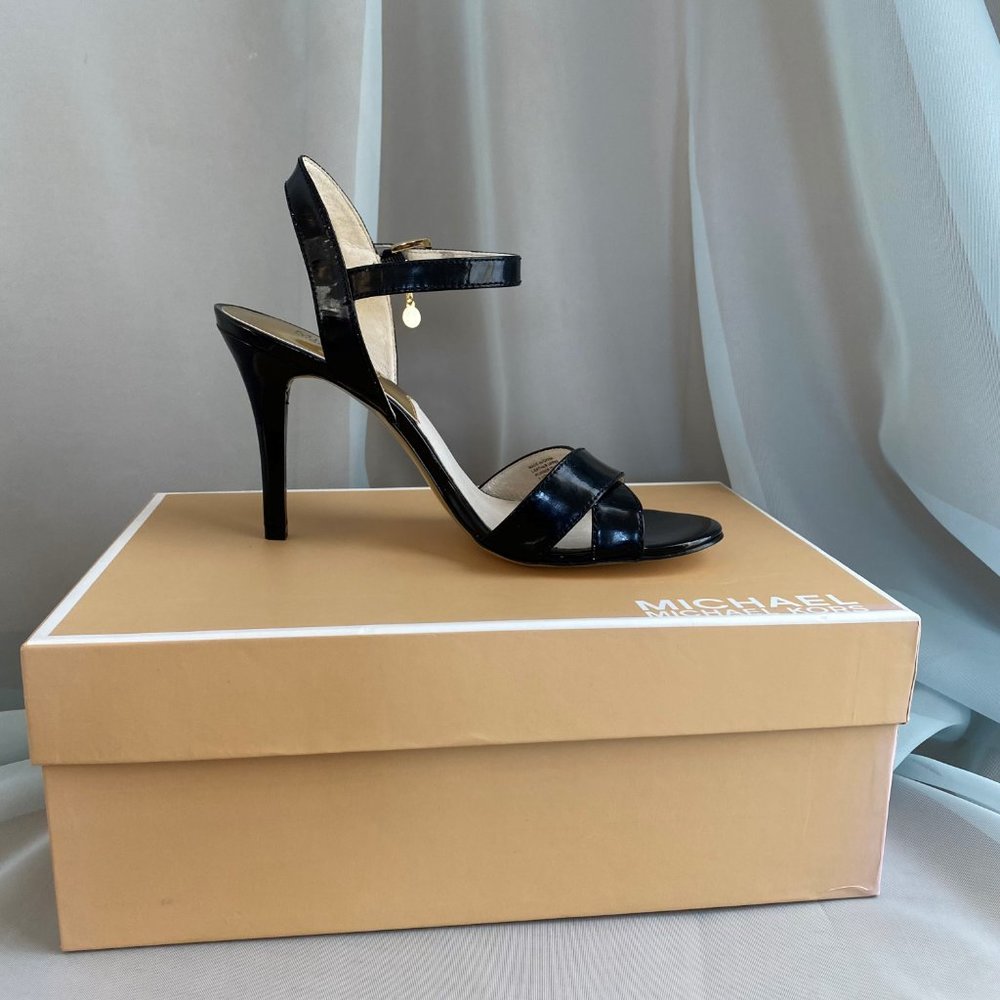Michael Kors Black Elisa Sandal, 7 ½ M - Picture 2 of 14